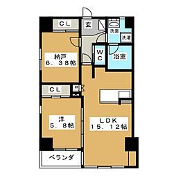 アーレックス丸の内2 1SLDKの間取図画像