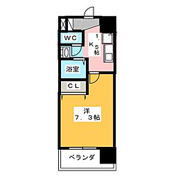 アレーズカシェート 1Kの間取図画像