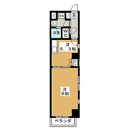 RESIDIA東桜 1DKの間取図画像