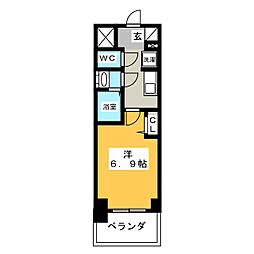 プレサンスTHE久屋大通レジェンド 1Kの間取図画像