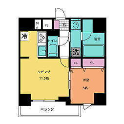 フレア丸の内 1LDKの間取図画像