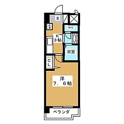 アルフィーレ新栄 1Kの間取図画像