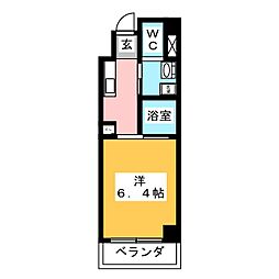 ワイズタワー新栄 1Kの間取図画像