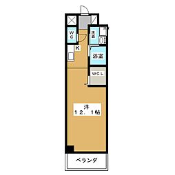 丸の内エンブルコート ワンルームの間取図画像