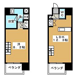 シエルブルー栄 1LDKの間取図画像