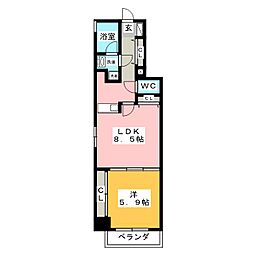 ライブコート泉 1LDKの間取図画像