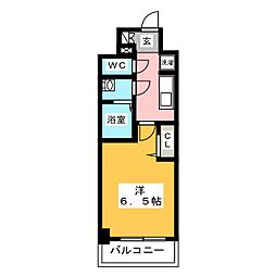 プレサンスTHE新栄 1Kの間取図画像