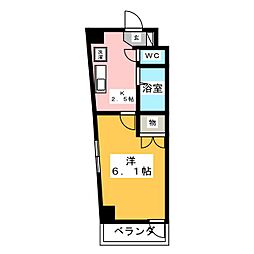 Progress泉 1Kの間取図画像