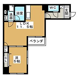 グレイス新栄 1LDKの間取図画像