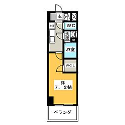 プレサンス丸の内アデル 1Kの間取図画像
