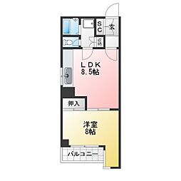 サンシティ瓦町1th 1LDKの間取図画像