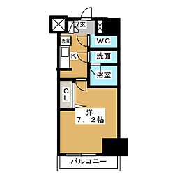 セイワパレス丸の内駅前プレミア 1Kの間取図画像