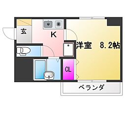 プロビデンス泉1 1Kの間取図画像