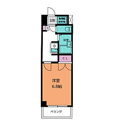 クレスト泉 1Kの間取図画像