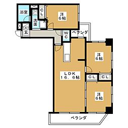 KDX泉レジデンス 3LDKの間取図画像