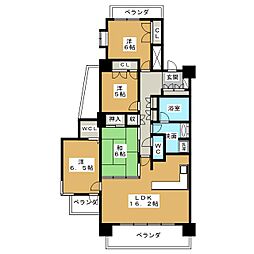 レジディア徳川 4LDKの間取図画像