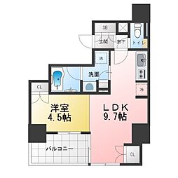 オープンレジデンシア名古屋栄 1LDKの間取図画像