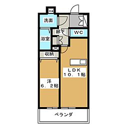 プレサンス丸の内リラティ 1LDKの間取図画像