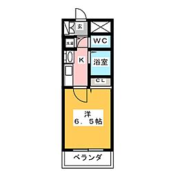 プレサンス栄メディパーク 1Kの間取図画像