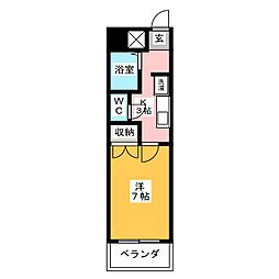 エトワール大島 1Kの間取図画像
