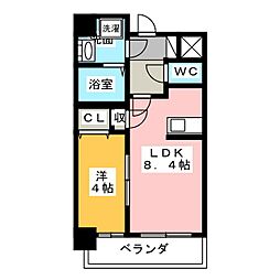プレサンス丸の内流雅 1LDKの間取図画像