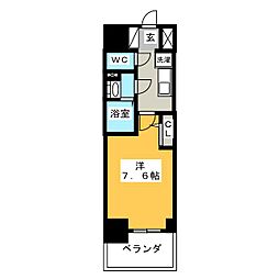 プレサンスTHE久屋大通レジェンド 1Kの間取図画像