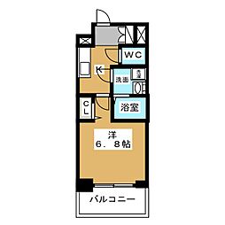 プレサンス錦プレミアム 1Kの間取図画像