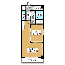 ラヴィータ泉 1LDKの間取図画像