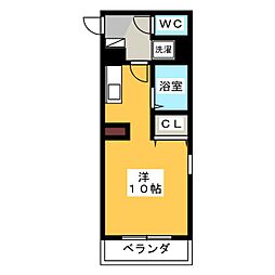 アメニティー泉 1Kの間取図画像