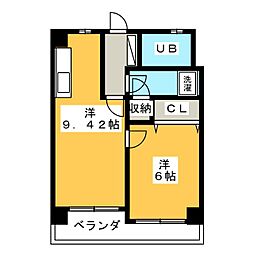 サンシャインヴィレッジ新出来 1LDKの間取図画像