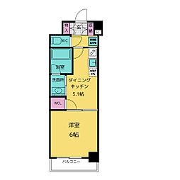 TENAS丸の内 1DKの間取図画像