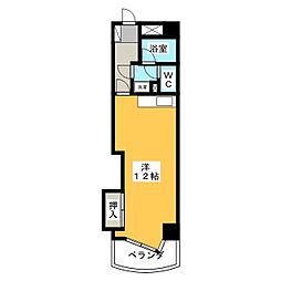 秋月ハイツ ワンルームの間取図画像