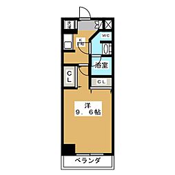 プライムアーバン泉 1Kの間取図画像