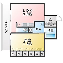 アーデン泉プレミア 1LDKの間取図画像