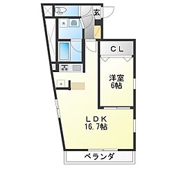 D-アパートメント泉 1LDKの間取図画像