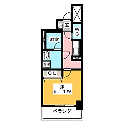 シェリール東桜 1Kの間取図画像