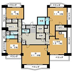 アビタシオン泉 4LDKの間取図画像