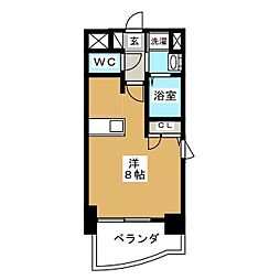 プレサンス泉アーバンゲート ワンルームの間取図画像