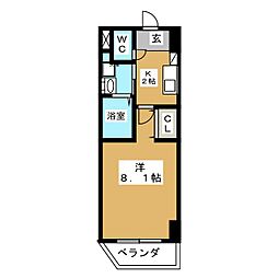 AHマンション泉 1Kの間取図画像