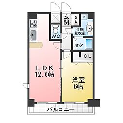プレサンス新栄デコール 1LDKの間取図画像