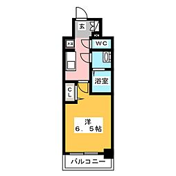 プレサンスTHE新栄 1Kの間取図画像