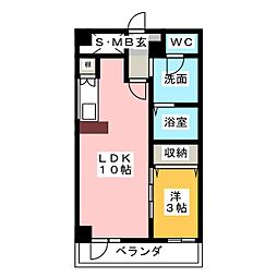 ヴェルジュコート1 1LDKの間取図画像
