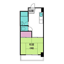 東海伸銅ビル 1DKの間取図画像