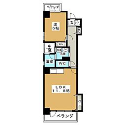 IVYDAIMEN泉 1LDKの間取図画像
