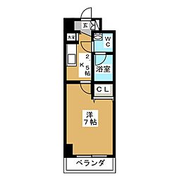 プロシード新栄 1Kの間取図画像