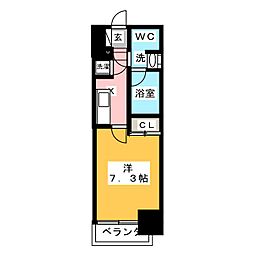 ライブコート泉 1Kの間取図画像