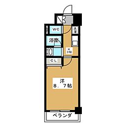 レジディア高岳 1Kの間取図画像