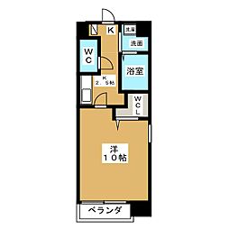 エルスタンザ栄南 1Kの間取図画像