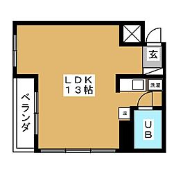 メゾンパール泉 1Kの間取図画像