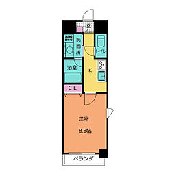 プラチナム 1Kの間取図画像